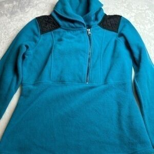 Columbia Women’s Teal Zip Fleece Quilted Pullover Sweater - Small